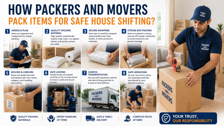 How Packers And Movers Pack Items For Safe House Shifting?